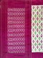 Pochampally Pure Silk Saree Grey and Pink in Ikkat pattern design without blouse piece