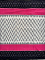 Pochampally Mercerised Cotton Saree White, Black and Pink in Ikkat pattern design with blouse piece