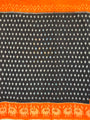 Pochampally Mercerised Cotton Saree Black and Orange in Ikkat pattern design with blouse piece