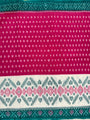 Pochampally Mercerised Cotton Saree Pink, White and Green in Ikkat pattern design with blouse piece