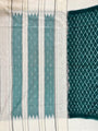 Pochampally Mercerised Cotton Saree Green and White in Ikkat pattern design with blouse piece