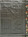 Pochampally Pure Silk Saree Black and Red with Flower design with blouse piece