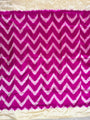 Pochampally Pure Silk Saree White and Pink in Ikkat Chevron pattern design with blouse piece