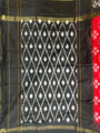 Pochampally Pure Silk Saree Red and Black in Ikkat pattern design with blouse piece