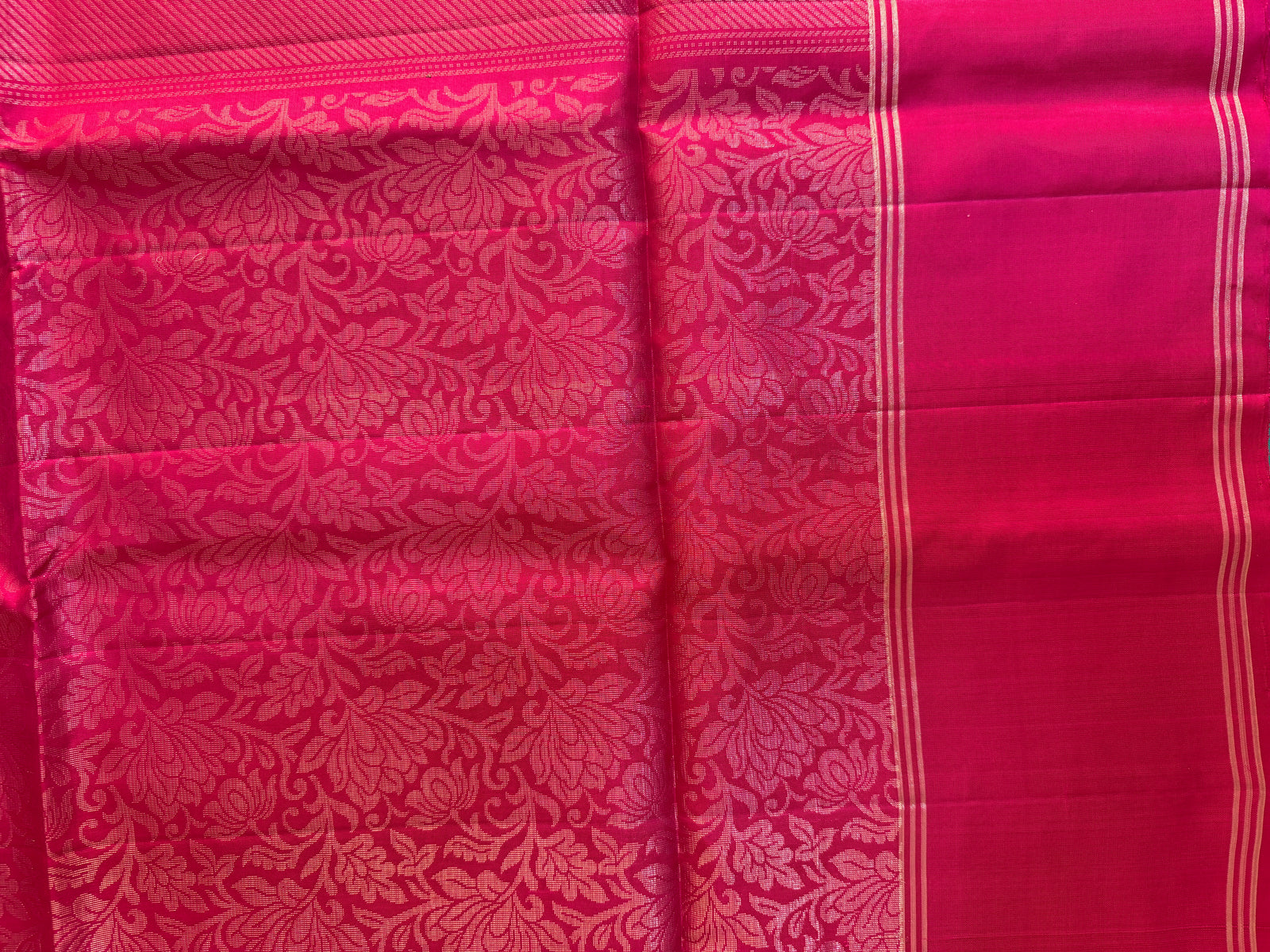 Light Orange and Pink Pure Soft Silk Handloom Saree