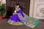 Purple Pure Silk Gadwal Handloom Saree