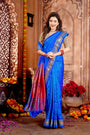 Royal Blue Pure Silk Paithani Handloom Saree with Double Pallu Design